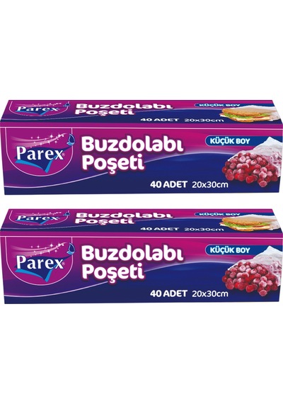 40 Li Buzdolabı Poşeti Küçük Boy 20 X 30 Cm İkili Paket