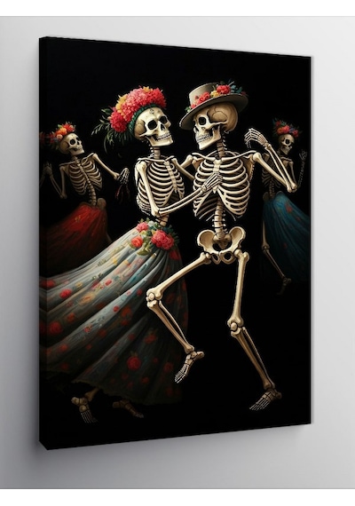 Kanvas Tablo Dans Eden İskeletler 100cmx140cm