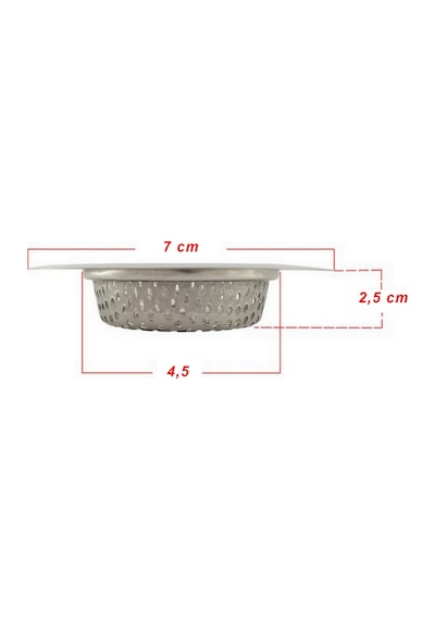 7 Cm Orta Boy Paslanmaz Çelik Lavabo Süzgeci - Evye Süzgeci - Evi