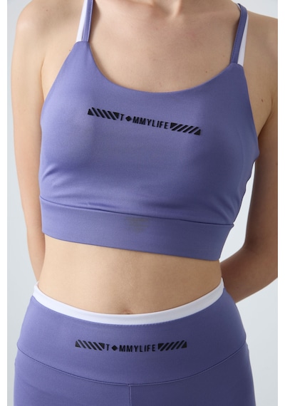 Tommylife Eflatun Esnek Standart Fit Performans Kadın Tayt Takım - 95333