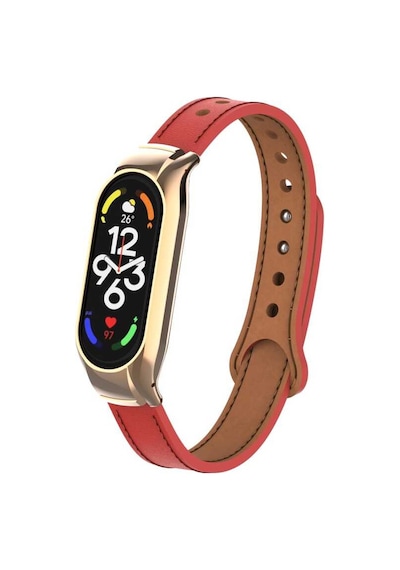 Xiaomi Mi Band 7 Uyumlu Krd-68 Deri Ardx Kordon-kırmızı