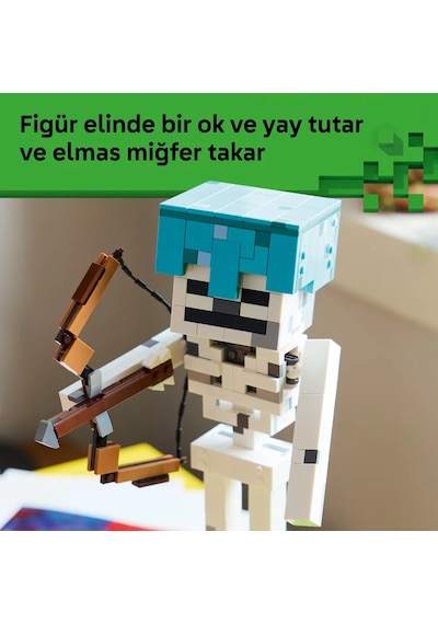 LEGO® Minecraft® İskelet 21594 - 10 Yaş ve Üzeri Çocuklar için Aksesuarlar İçeren Yaratıcı Oyuncak Yapım Seti (502 Parça)