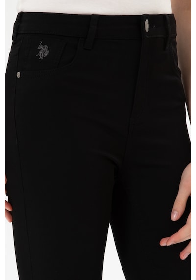 U.S. Polo Assn. Kadın Siyah Toothpick Fit Kanvas Pantolon 50316852-VR046