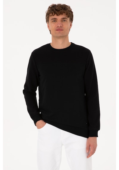 U.S. Polo Assn. Erkek Bisiklet Yaka Regular Fit Siyah İnce Sweatshirt 50315455-VR046