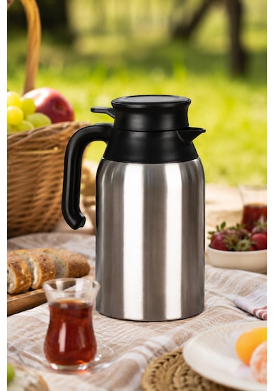 Porsima 2088 Çift Katmanlı Paslanmaz Çelik Termos Çay Termosu Su Termosu 2lt Inox - Siyah