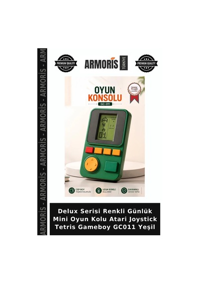 Delux Serisi Renkli Günlük Mini Oyun Kolu Atari Joystick Tetris Gameboy Gc011 Yeşil