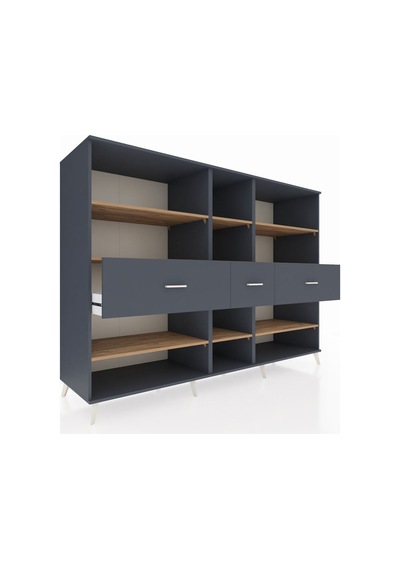 Kronos Dolap 9 Raflı 3 Çekmeceli 220x59x163 Antrasit-çam/antrasi Antrasit-çam/antrasit Kronos Dolap 9 Raflı 3 Çekmeceli 220x59x163 Antrasit-çam/antrasi Antrasit-çam/antrasit