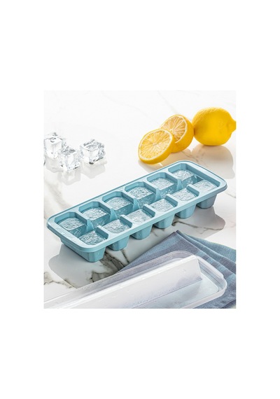 Frozia 12 Bölmeli Buz Kalıbı, Şeffaf Kapaklı Silikon Buzluk, Modern Tasarım Plastik Diğer