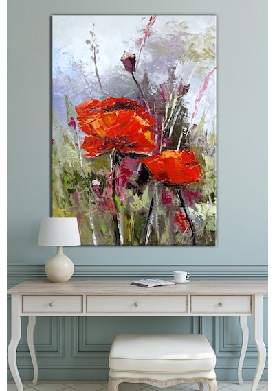 Gelincik Çiçek Sanatsal Kanvas Tablo (8 Farklı Ölçü) 50 x 70
