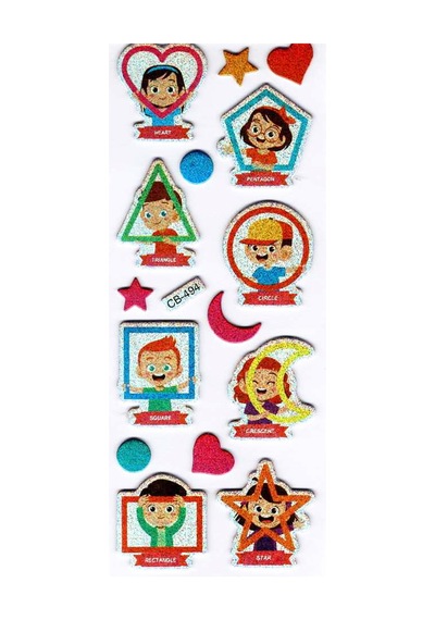 Sticker Kabartmalı Sticker Defter Planlayıcı Etiket Cb494 16x7 Cm- İngilizce Şekiller Çok Renkli