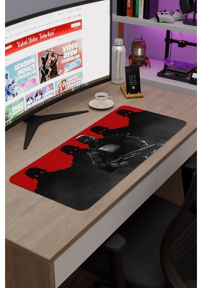 Wolfenstein Kaymaz Dikişli Kauçuk Oyuncu Mousepad V1 - 70x30 Xl Gaming Mouse Pad Fare Altlığı