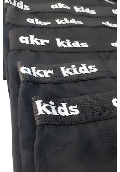Uniquetrenders Erkek Çocuk İkili Set Pamuklu Penye 6 Atlet 6 Boxer Gri - Siyah