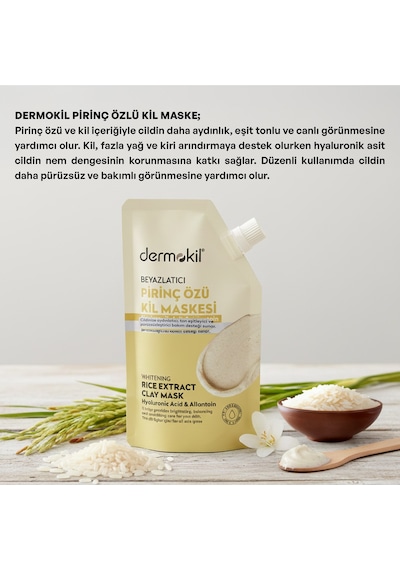 Dermokil Pirinç Özü Beyazlatıcı Kil Maskesi Cilt Bakım Seti 30 Ml X 5 Adet