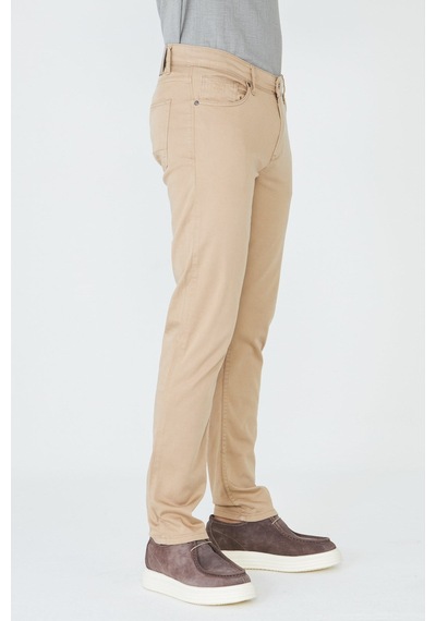 Koyu Bej Tencel Kumaş Yazlık Erkek Chino Pantolon Kum