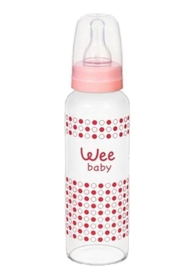 Wee Baby Isıya Dayanıklı Cam Biberon 240 ML / Pembe