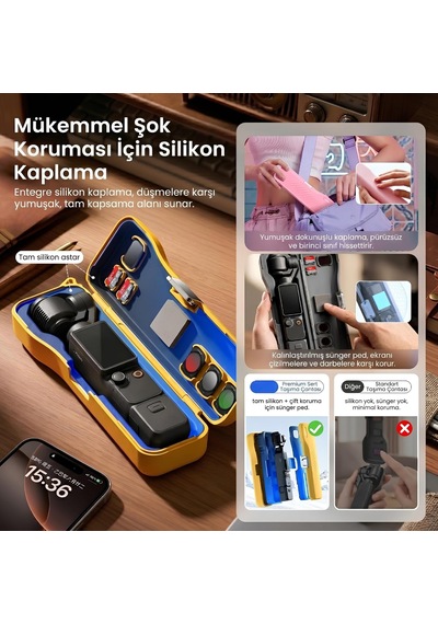 Djı Osmo Pocket 3/4 İle Uyumlu Sert Koruyucu Taşıma Çantası Long
