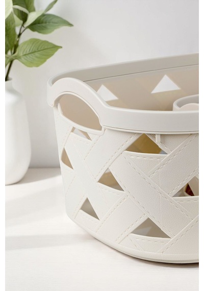 3lü Dekoratif Deri Görünüm Dolap İçi Düzenleyici Saklama Kutusu Sd5000set-4 Mutfak Banyo Organizer Sepet Krem Krem