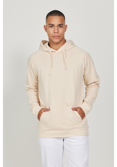 AC&Co / Altınyıldız Classics Erkek Bej %100 Pamuk Standart Fit Normal Kesim Kapüşonlu Uzun Kollu Sweatshirt Bej
