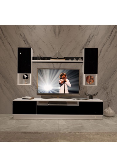 Decoraktiv Trendstyle 5das Slm Tv Ünitesi Tv Sehpası Beyaz - Siyah