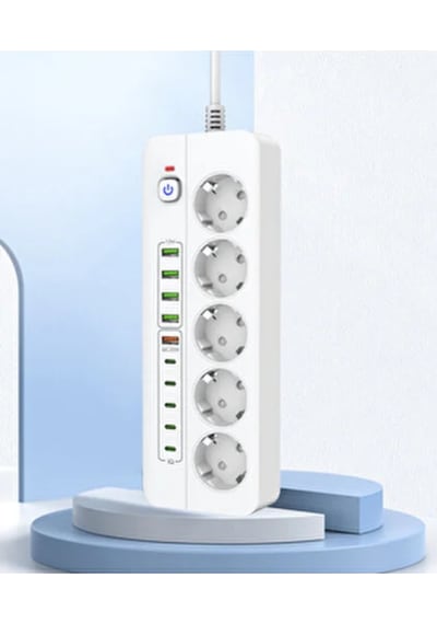 Akım Korumalı Çoklu Priz Usb Girişli, Anahtarlı, Yüksek Güvenlikli Elektrik Prizi-1467 1.8 M