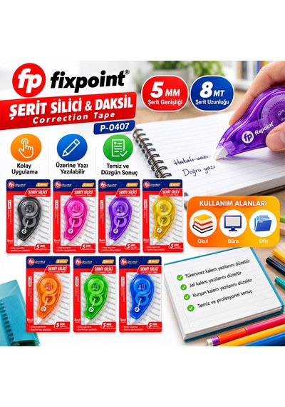 Diyarı Fırsat P-0407 Şerit Silici Daksil 5 Mm X 8 M 24'lü Paket Kp-14-0264