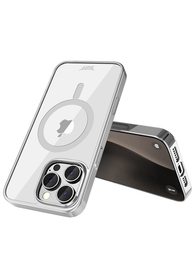 Apple Uyumlu iPhone Buff 16 Pro Max Magsafe Slim Fit Kılıf Silver
