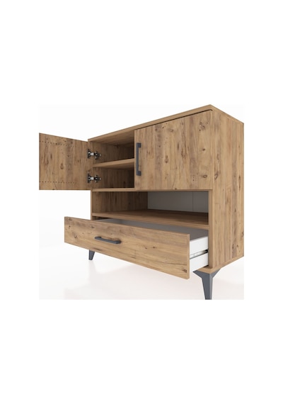Kronos Şifonyer 3 Raflı Tek Çekmeceli 2 Kapaklı 88x59x80 Çam-çam Atlas Çam
