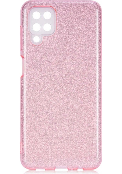 Samsung Uyumlu Galaxy A12 Kılıf Zore Shining Silikon Rose Gold