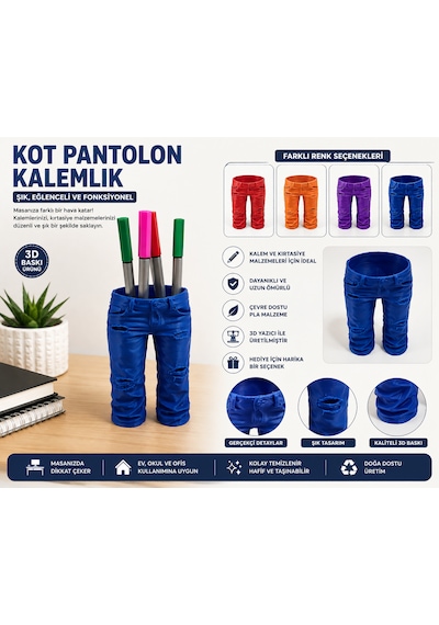 3d Baskı Pantolon Kalemlik Turuncu