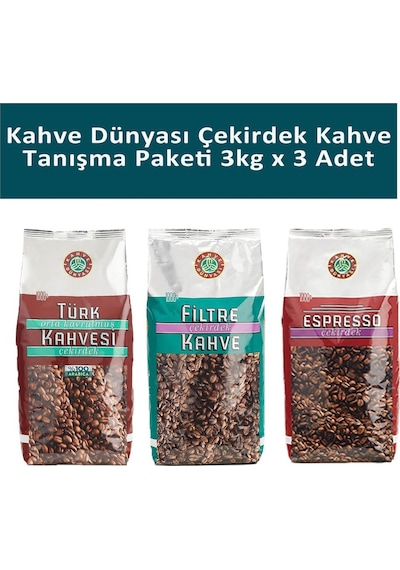 Kahve Dünyası Çekirdek Kahve Tanışma Paketi 3 x 3 KG