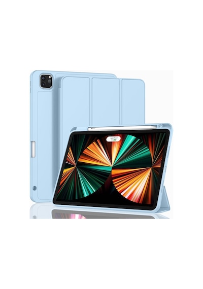 Apple Uyumlu iPad, Pro 12.9 5. Nesil 2021 Kılıf Kalem Bölmeli Smart Case