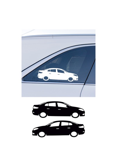 2 Adet Renault Flueance Basık Oto Sticker - Kelebek Cam Sticker 15x5 Cm