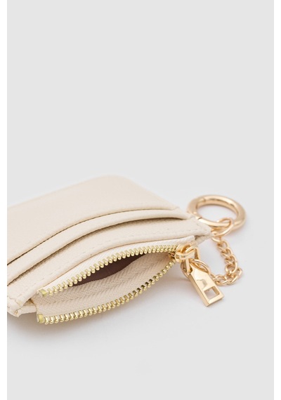 Shule Bags Nook Fermuarlı Charm Kartlık Krem