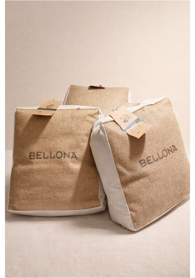 Bellona Tek Kişilik Natural Linen Keten Çantalı Yorgan 155x215 Cm Jüt Bej