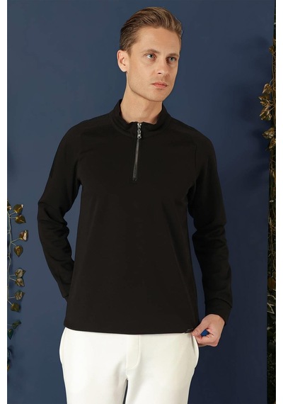 Efor Swt 012 Swea Slim Fit Siyah Spor 47 - Sweatshırt Siyah