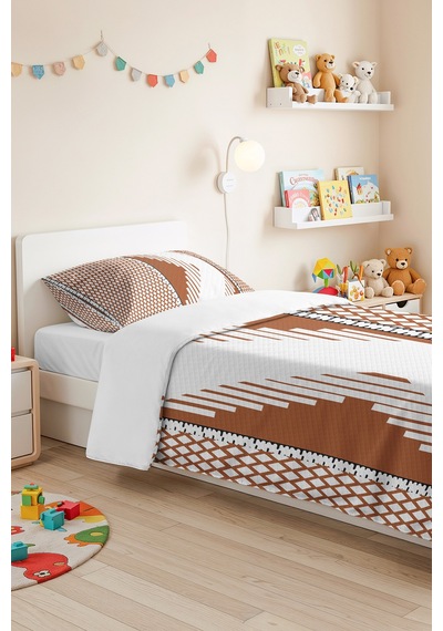 Kahverengi Geometrik Modern Genç Odası Tek Kişilik Pike Takımı-siyah 160x220cm Kapitone Yatak Örtüsü Kumlu Sis Serabı