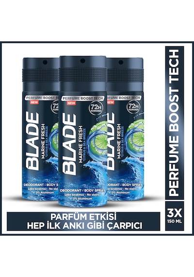 Blade Marine Fresh Erkek Sprey Deodorant 3 x 150 ML
