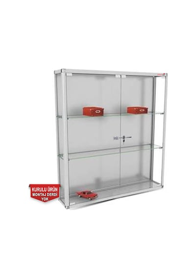 Camlı Vitrin - Cam Dolap - Camlı Koleksiyon Vitrini - Kurulu Ürün  100x100x20