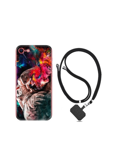 Apple Uyumlu iPhone Se 2020 Se 2020 Kılıf Boyun Askılı Fire Astronout 1847