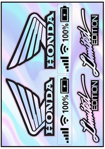 Motosiklet Honda Uyumlu Hologram Çoklu Sticker 03 Diğer