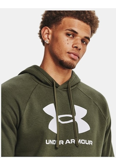 Under Armour Erkek UA Rival Fleece Logo Kapüşonlu Üst 1379758-390