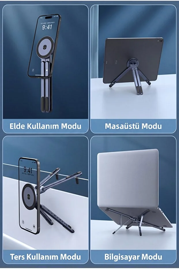 Xk- Holder43 4'ü 1 Arada Manyetik Alüminyum Laptop Tablet Telefon Standı Tripod Katlanabilir Cep Boy Taşınabilir Yuvarlak Xk- Holder43 4'ü 1 Arada Manyetik Alüminyum Laptop Tablet Telefon Standı Tripod Katlanabilir Cep Boy Taşınabilir Yuvarlak