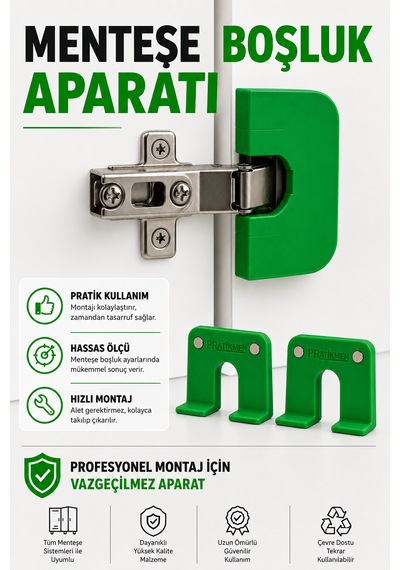 Menteşe Boşluk Aparatı 2'li 1.5mm Açık Yeşil