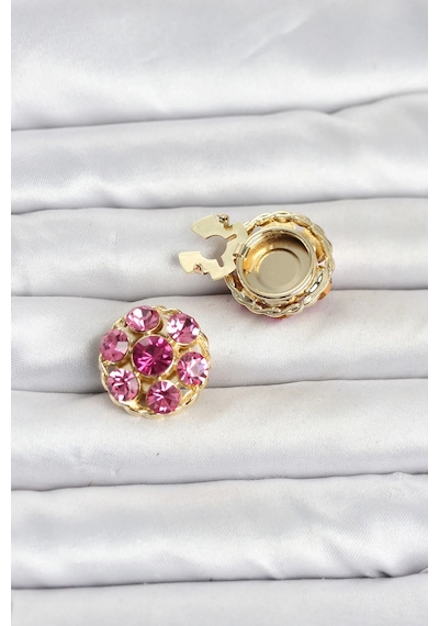 Pembe Zirkon Taşlı Düğme Veya Manşet Broşu Elk-bjtıeg Çok Renkli 33018520
