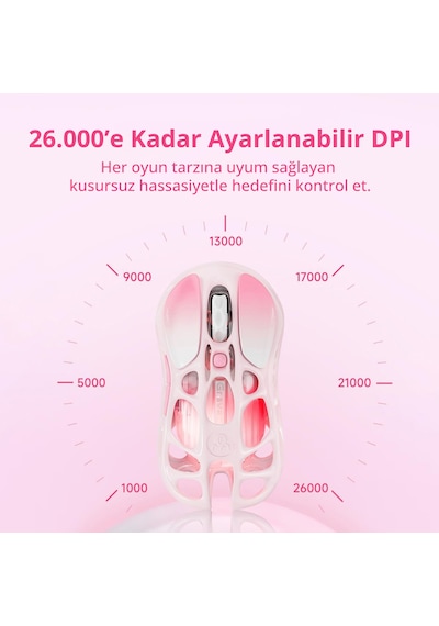 Gravastar Mercury K1+m1 Pro Kablosuz Rgb Işıklı Mekanik Q Gaming Klavye Ve Optik Mouse Seti, Sakura Optik