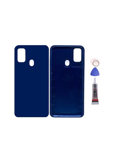 Samsung M30s Mavi Uyumlu Arka Kapak Batarya Kapağı Pil Kapağı Yapışkan Ve Sökme Aparatıyla Beraber Full Set Mavi