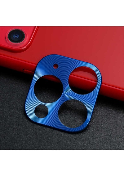 Apple Uyumlu iPhone 11 Pro Max Zore Metal Kamera Koruyucu-Mavi Mavi