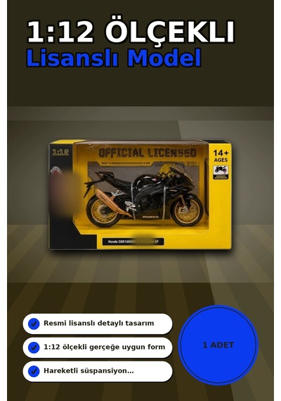 Spor Motosiklet Modeli 1/12 Ölçekli - Honda Cbr1000rr R Fireblade Minyatür, Koleksiyonluk Bx-313416