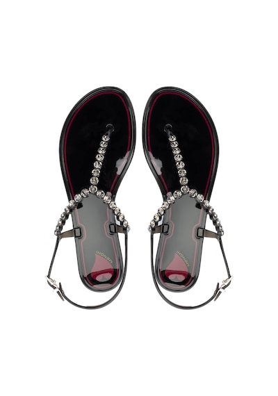 Menghi Kadın Pvc Siyah Parmak Arası Sandalet 774 101e Bn Sndlt Y25 Black Siyah