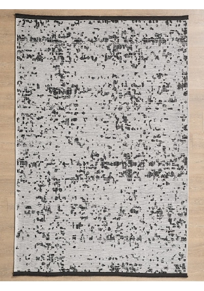 Bohem Tarz Geometrik Desenli Pamuk Taban Gri Renk Şönil Kilim